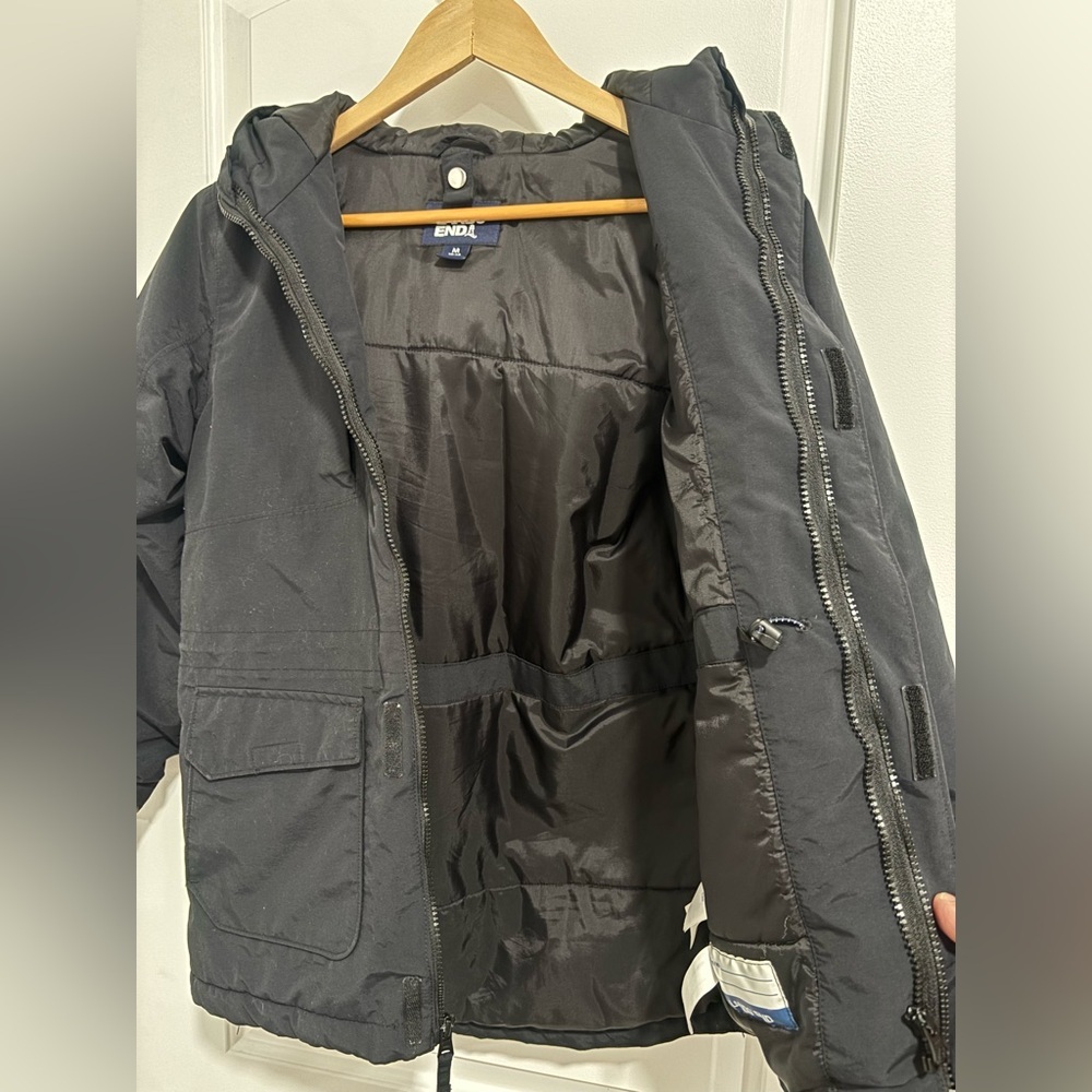 Lands’ End Kids Black Insulated Winter Parka Coat | Hooded | Size M 10–12 - Picture 12 of 13